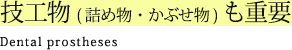 技工物(詰め物・かぶせ物)も重要